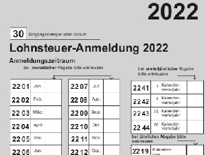 Muster für geänderte Lohnsteueranmeldung 2022